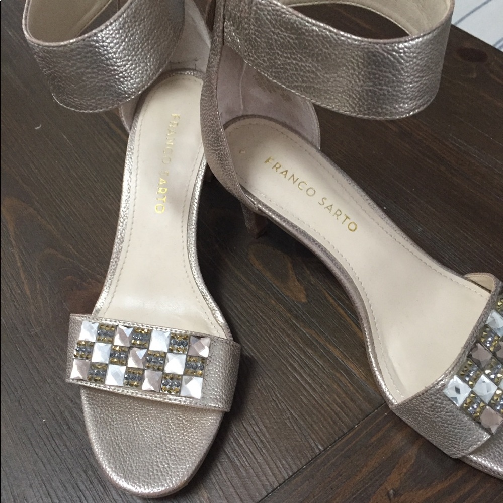 Gold sparkly heels